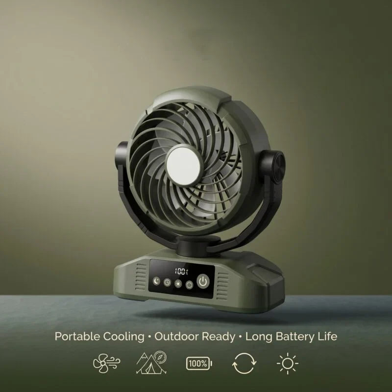 Portable Fan 20,000mAh Rechargeable Remote Control LED Light