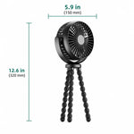 Portable Fan Flexible Tripod Legs USB-C Rechargeable Quiet Operation