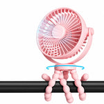 Portable Fan Flexible Tripod Legs USB-C Rechargeable Quiet Operation