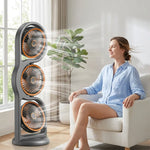 Portable Fan Three-Head USB-Rechargeable Five-Speed