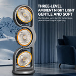 Portable Fan Three-Head USB-Rechargeable Five-Speed