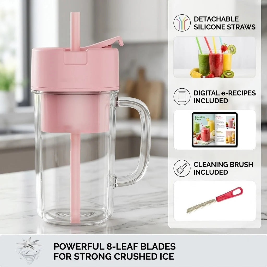 Portable Juicer Rechargeable Six-Blade 16.9 Oz Capacity
