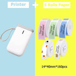 Portable Label Printer Bluetooth Thermal Ink-Free Rechargeable