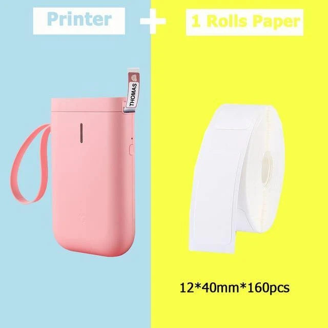 Portable Label Printer Bluetooth Thermal Ink-Free Rechargeable