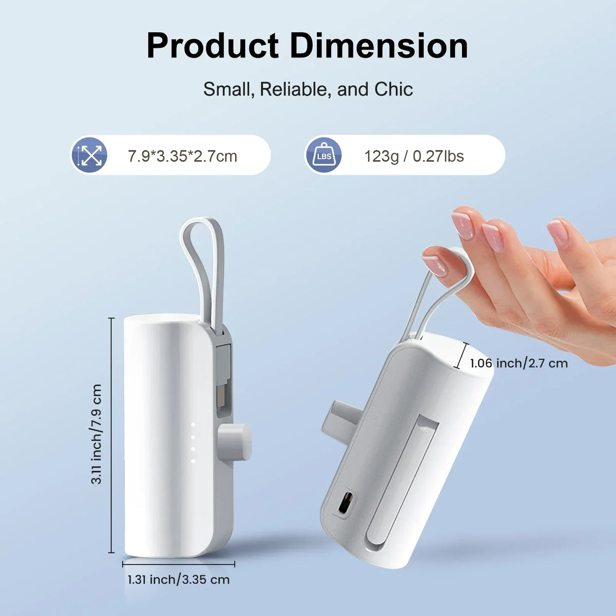 Portable Power Bank 4500mAh Built-In Phone Stand