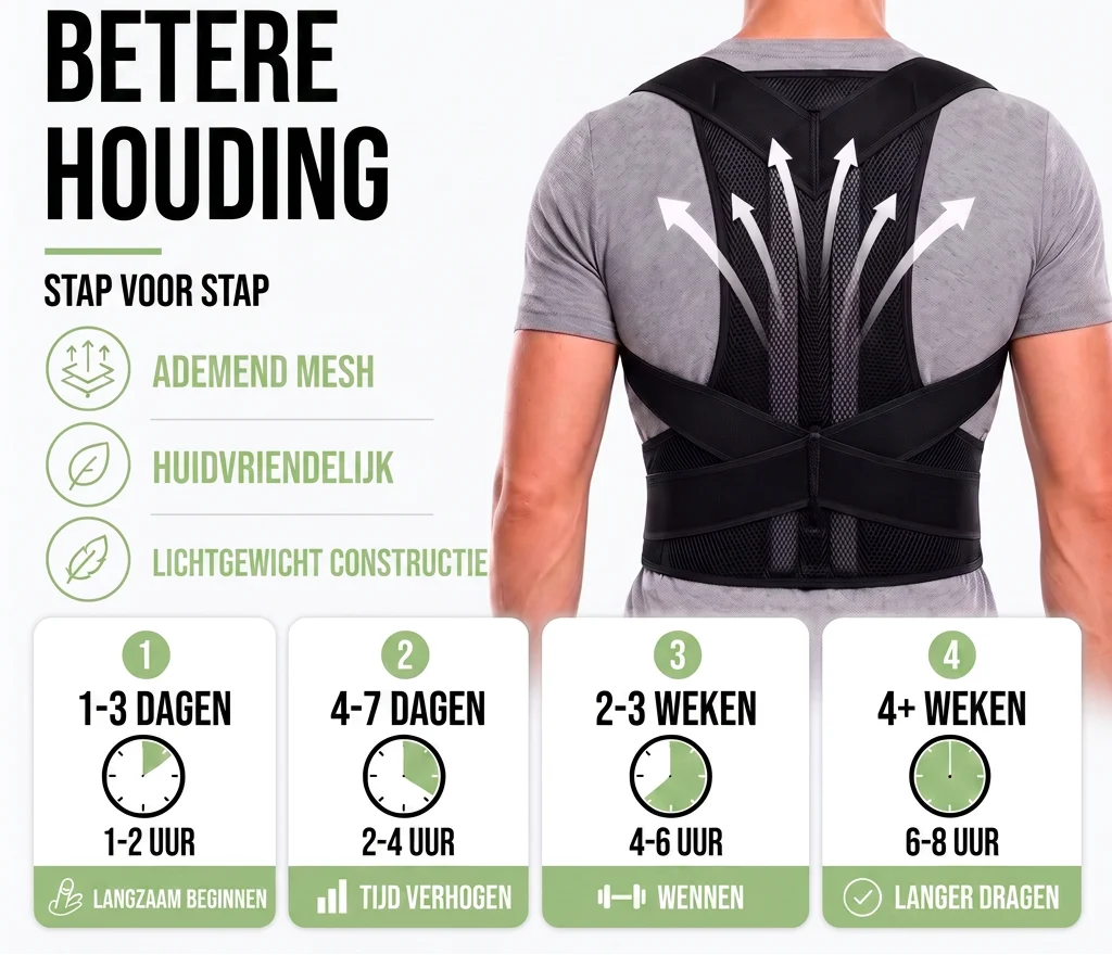 Posture Corrector Brace Adjustable Breathable Mesh 3-Zone Back Support