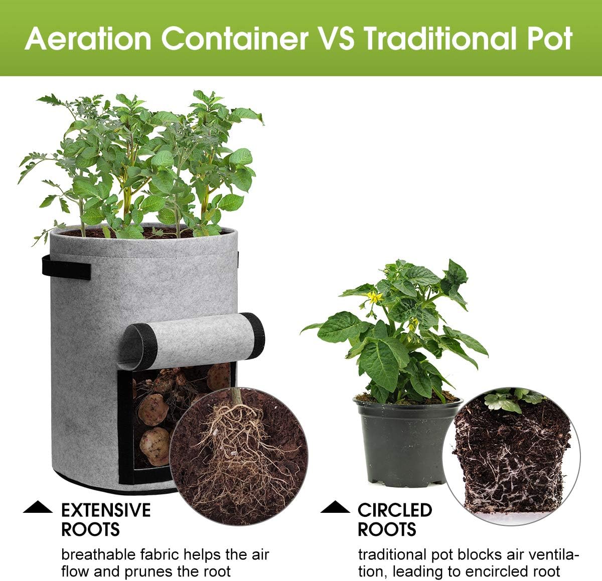 Potato Grow Bag Breathable Air-Pruning Fabric