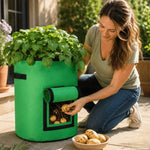 Potato Planting Bag Harvest Window Breathable Fleece