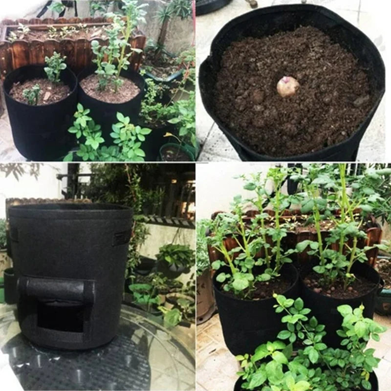 Potato Planting Bag Harvest Window Breathable Fleece