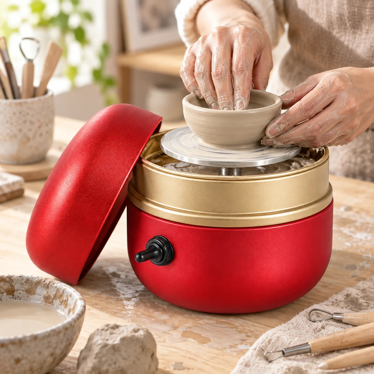 Pottery Wheel Compact Portable For Small Clay Projects