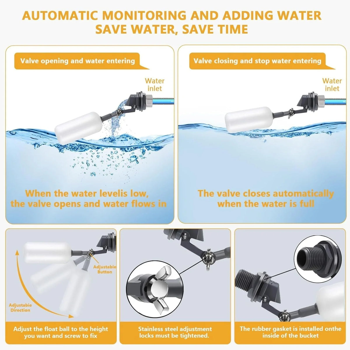 Poultry Waterer Automatic Float Valve Four Bowls