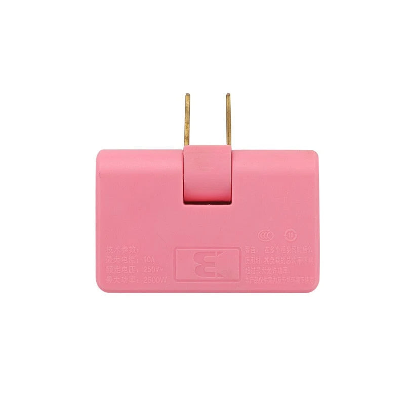 Power Adapter Foldable Compact Three Outlets