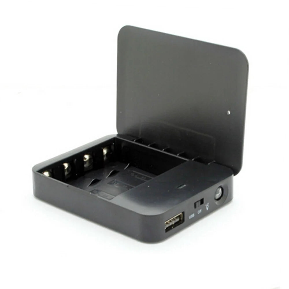 Power Bank AA Battery Powered USB Output & LED Flashlight