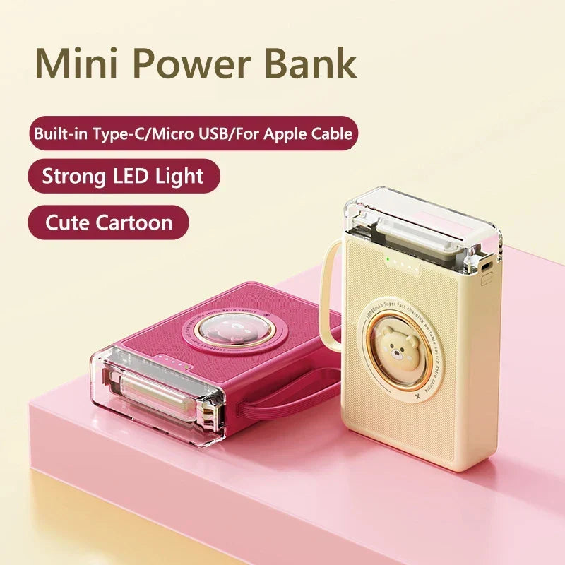 Power Bank Built-In Charging Cables LED Display