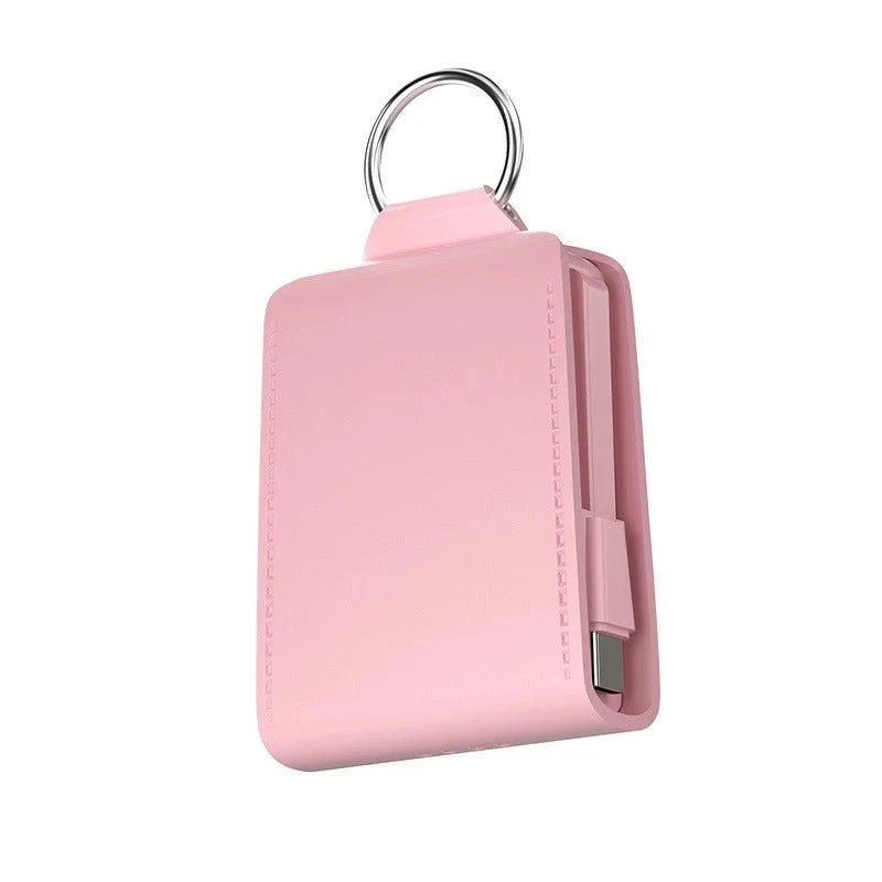 Power Bank Keychain Design 2000mAh Built-In Cable