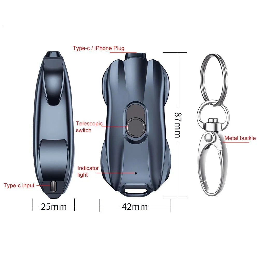 Power Bank Keychain Mini Race Car Design 1500mAh