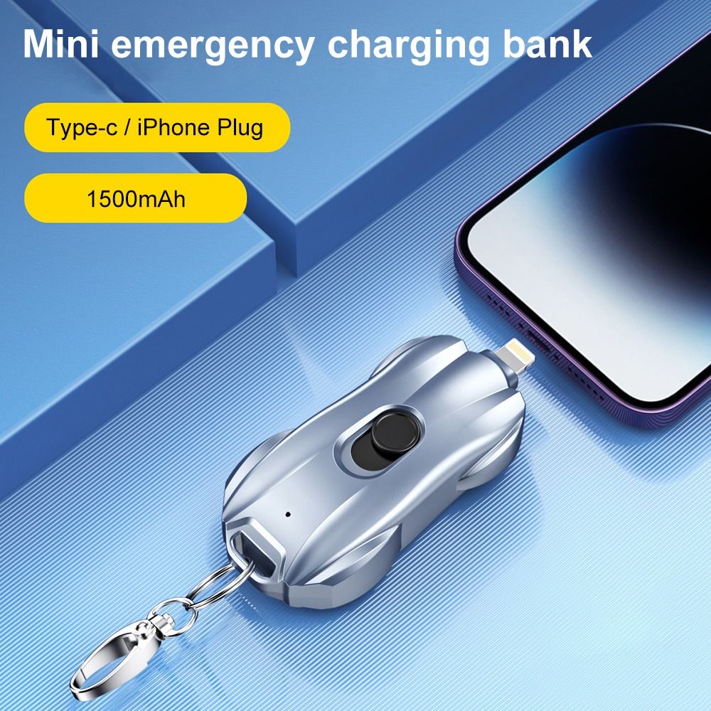 Power Bank Keychain Mini Race Car Design 1500mAh