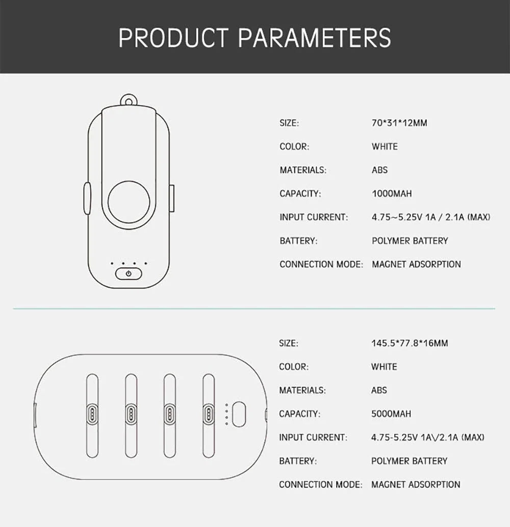 Power Bank Magnetic Mini Wireless Charger