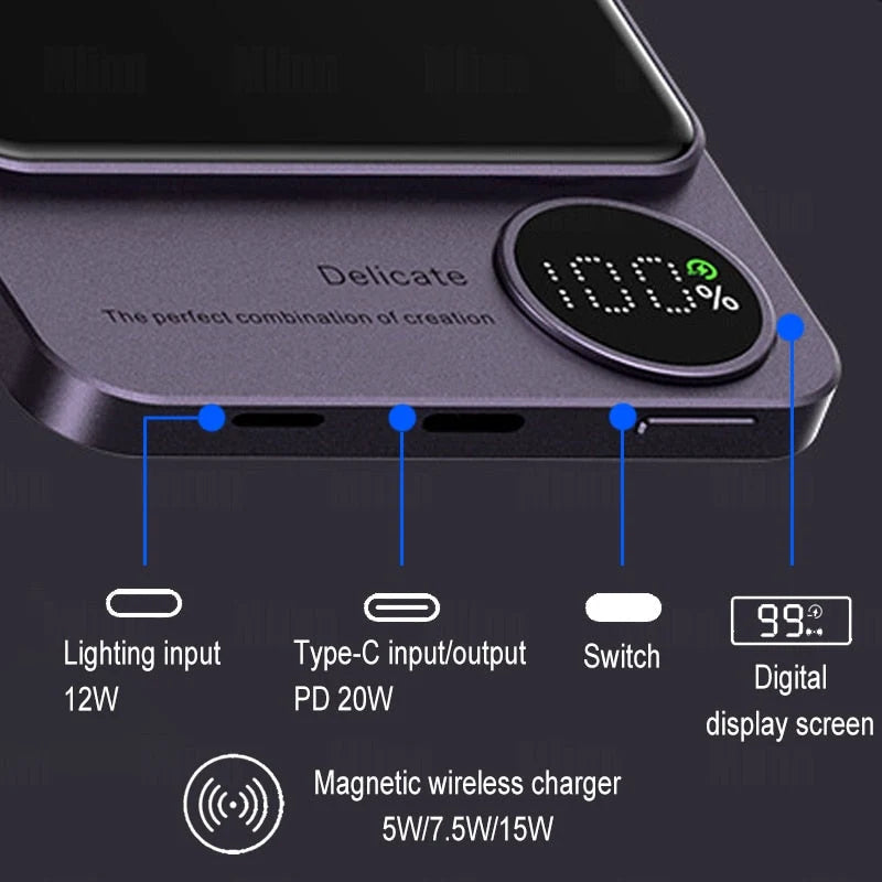 Power Bank Magnetic Wireless Slim Fast Charging 20W PD