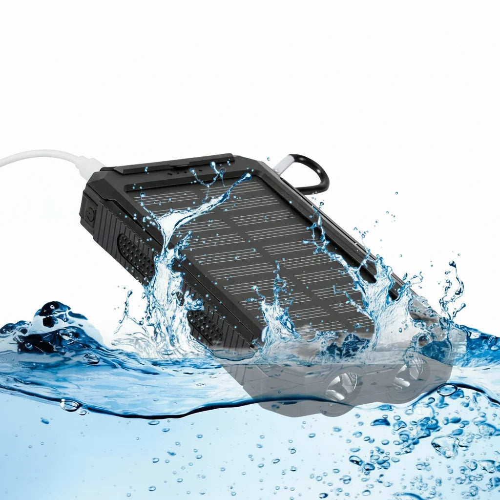 Power Bank Solar Charging LED Flashlight 10000mAh