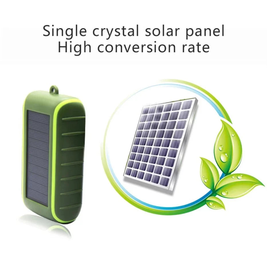 Power Bank Solar & Crank Built-In Flashlight