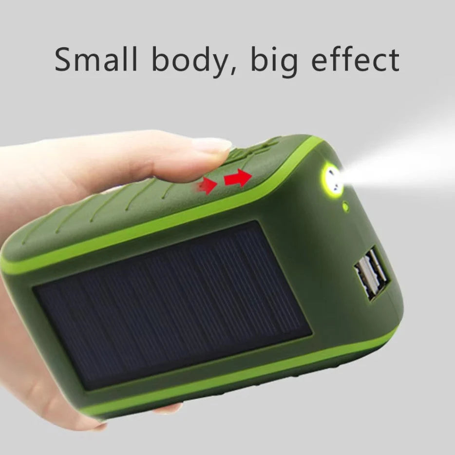 Power Bank Solar & Crank Built-In Flashlight