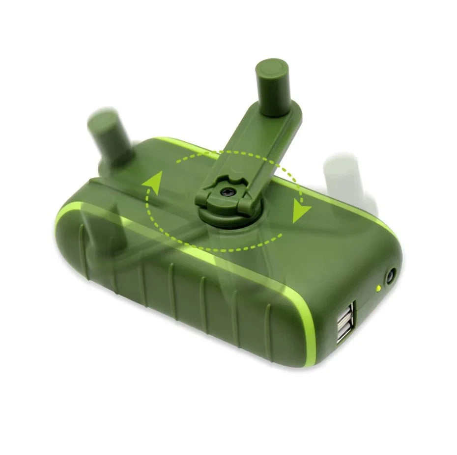 Power Bank Solar & Crank Built-In Flashlight