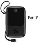 Power Bank & Wall Charger 10000mAh Built-In Cables