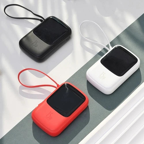 Power Bank & Wall Charger 10000mAh Built-In Cables