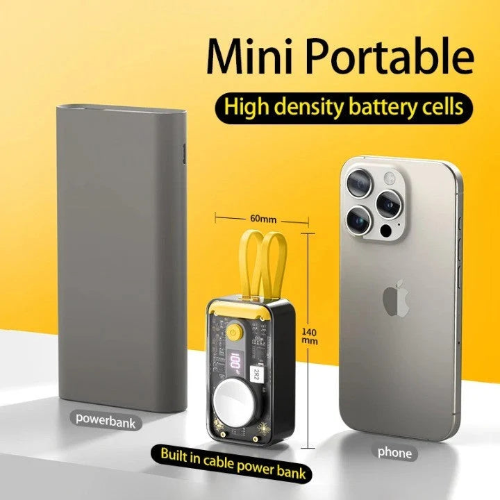 Power Bank Wireless Charging 10000mAh Transparent Design