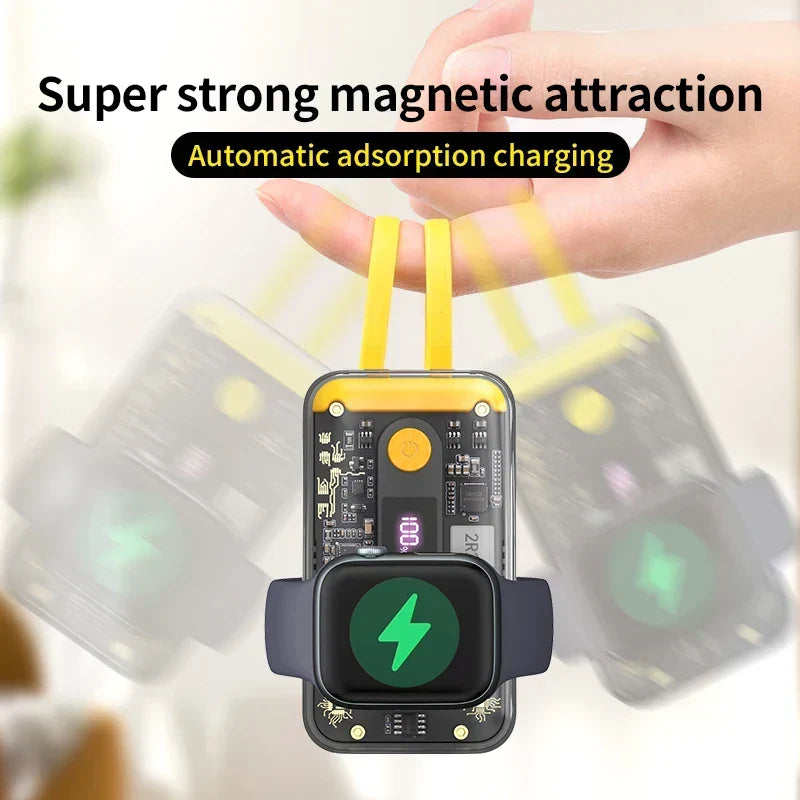 Power Bank Wireless Charging 10000mAh Transparent Design