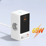 Power Strip Retractable Cable USB-C Fast Charging 65W