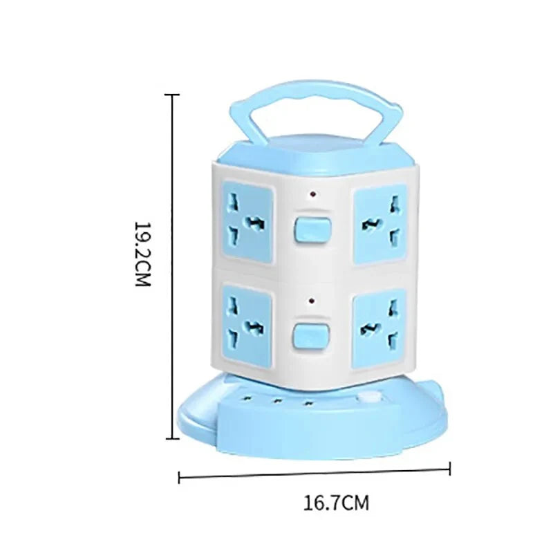 Power Strip Tower Space-Saving USB Ports & Surge Protection