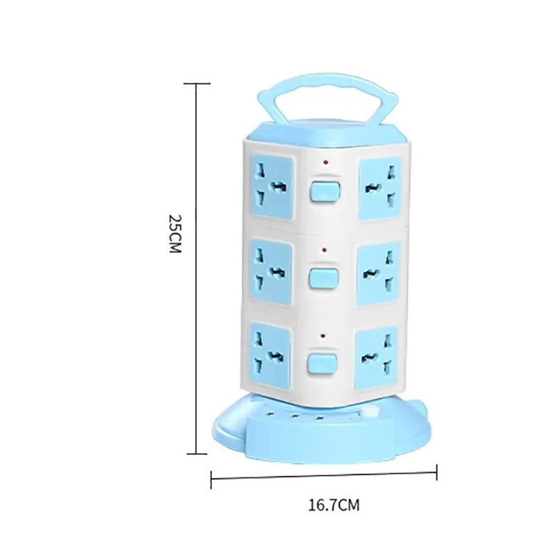 Power Strip Tower Space-Saving USB Ports & Surge Protection