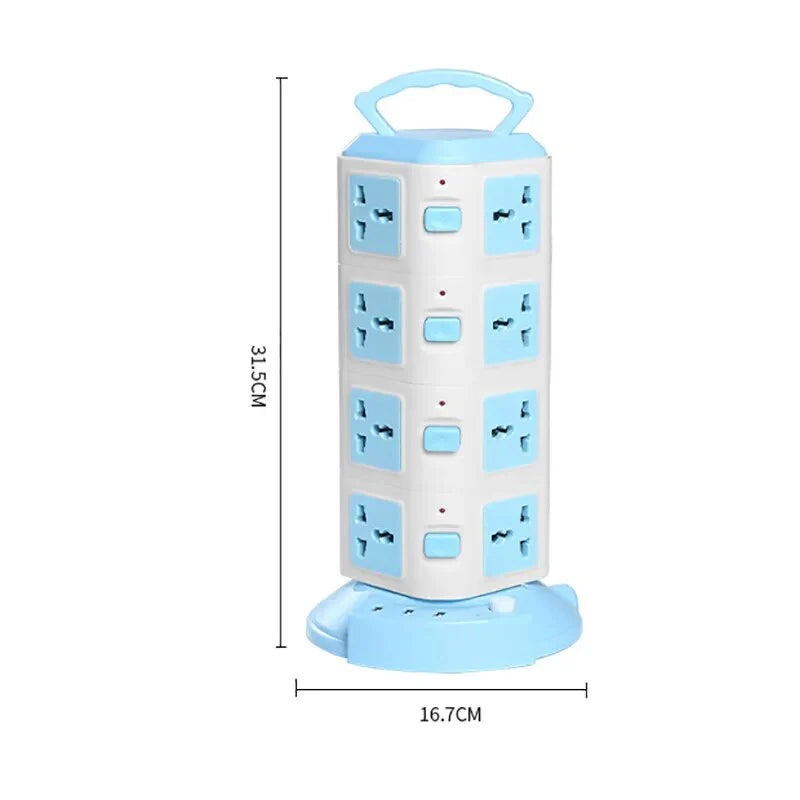 Power Strip Tower Space-Saving USB Ports & Surge Protection
