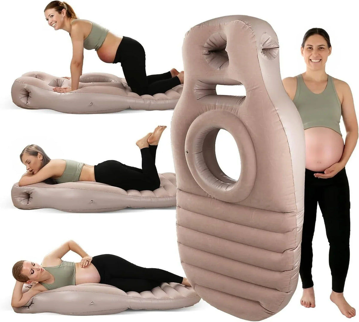 Pregnancy Pillow Belly Cutout Dual Adjustable Air Chambers