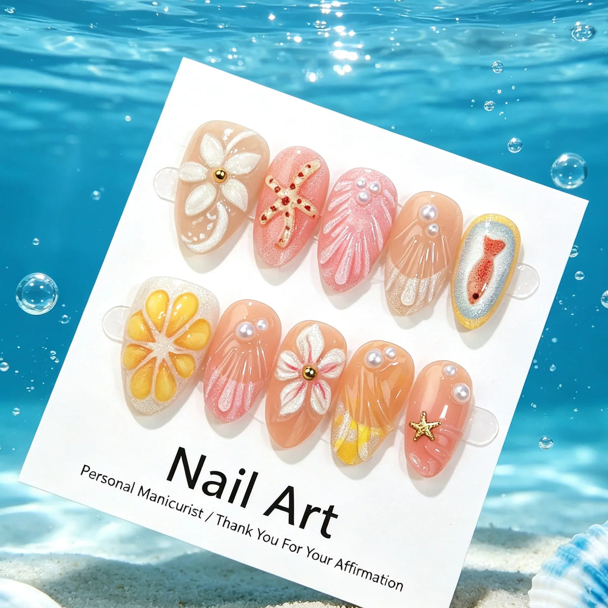 Press-On Nail Kit Intricate Art & Embellishments Quick Application