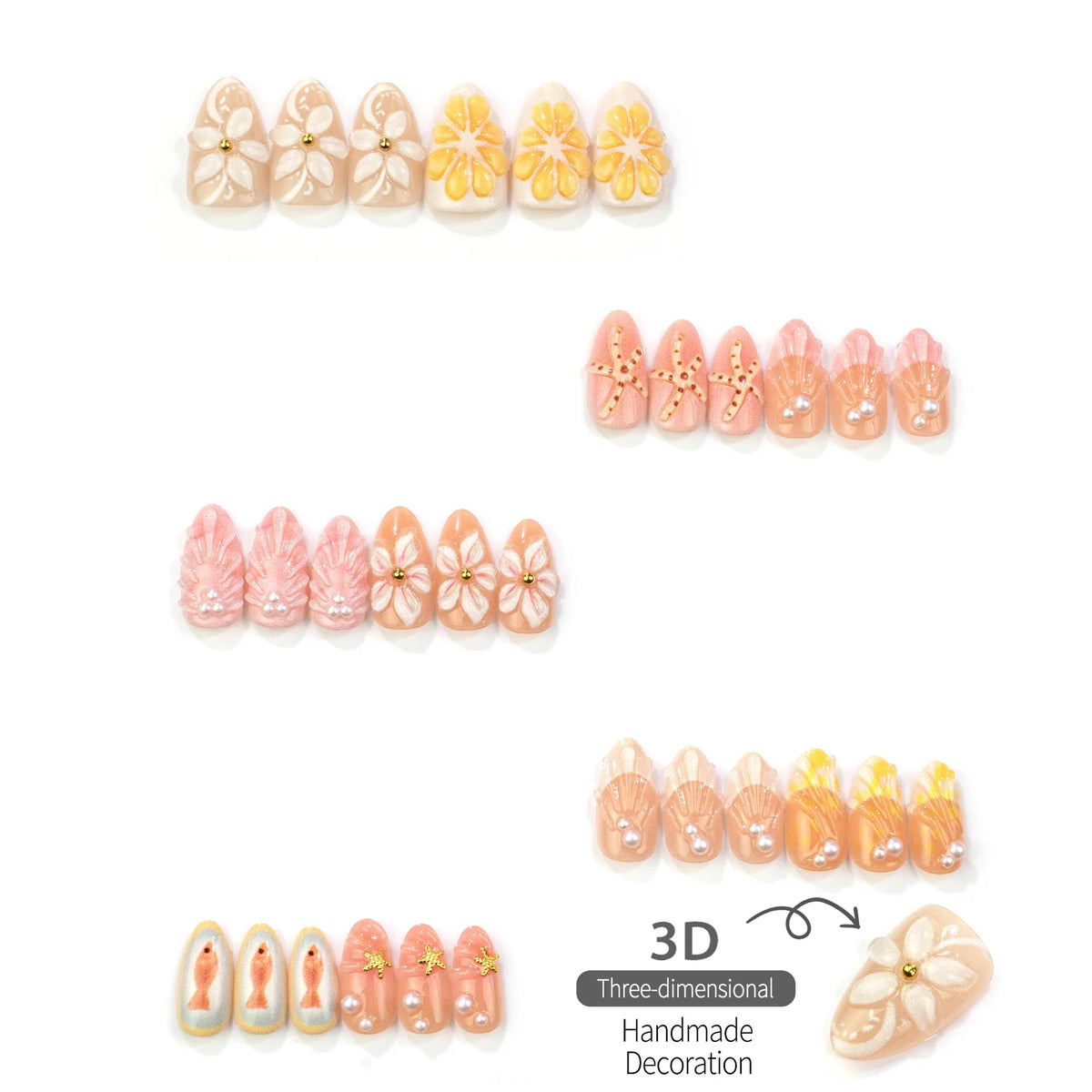 Press-On Nail Kit Intricate Art & Embellishments Quick Application