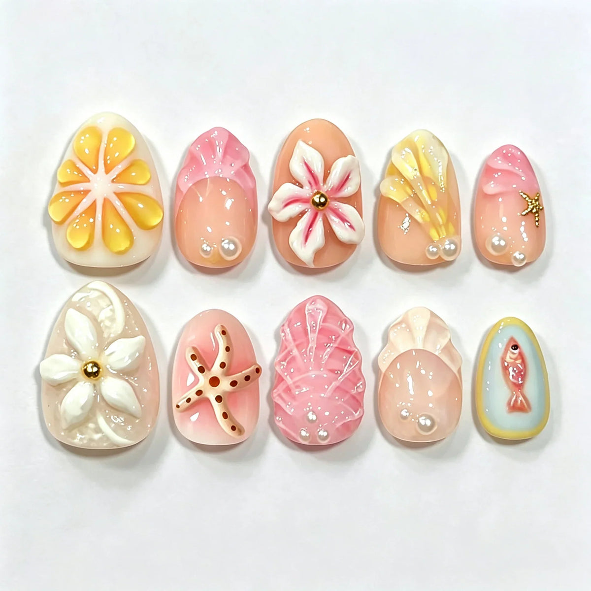 Press-On Nail Kit Intricate Artistic Designs & Long-Lasting Wear