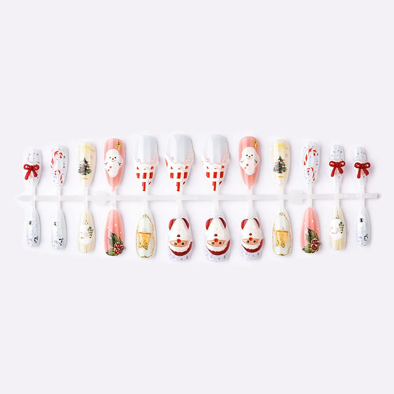 Press-On Nail Set 10 Festive Designs Easy Application