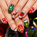 Press-On Nail Set Christmas Motifs Easy Application 24-Piece