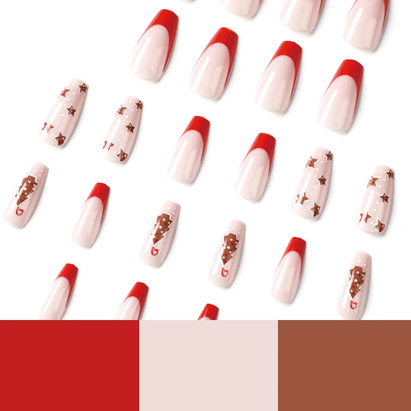 Press-On Nail Set Christmas Motifs Long-Lasting & Easy Application