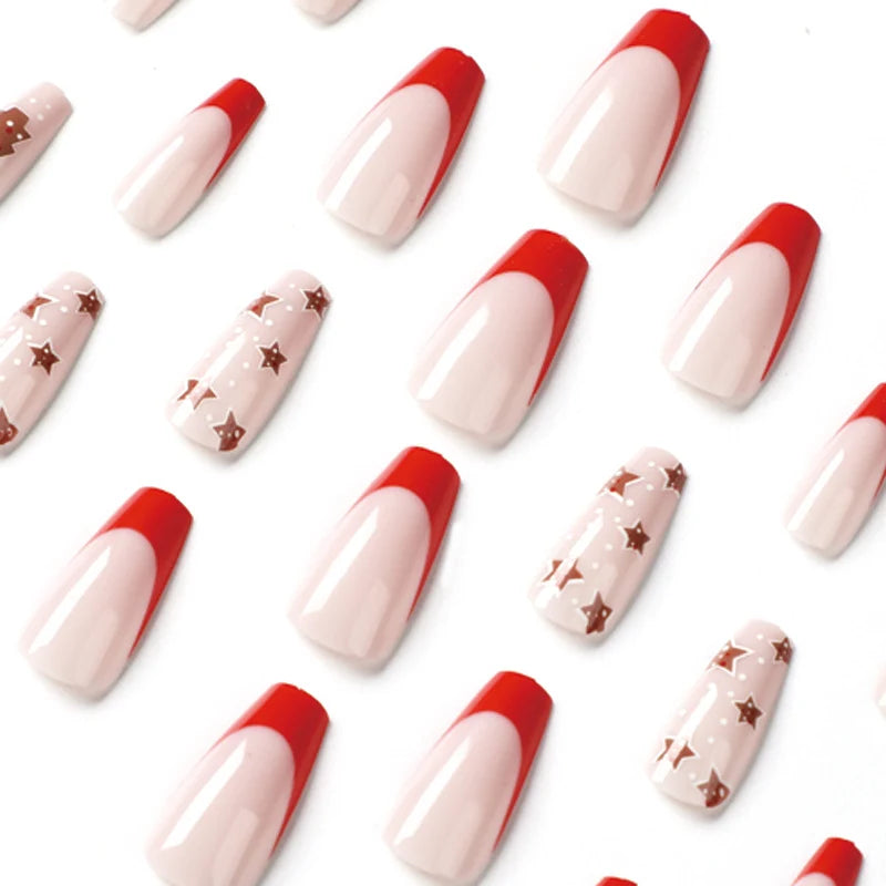Press-On Nail Set Christmas Motifs Long-Lasting & Easy Application