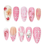 Press-On Nail Set Festive Christmas Designs Damage-Free