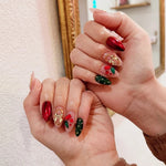 Press-On Nail Set Festive Designs Adhesive Sheets 24 Pieces