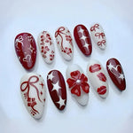 Press-On Nail Set Festive Designs Easy Application & Removal