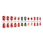 Press-On Nail Set Festive Designs Peel-And-Press Reusable