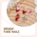 Press-On Nail Set Festive Glitter Non-Toxic Easy Application