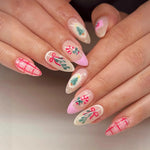 Press-On Nail Set Festive Holiday Designs Adhesive Included
