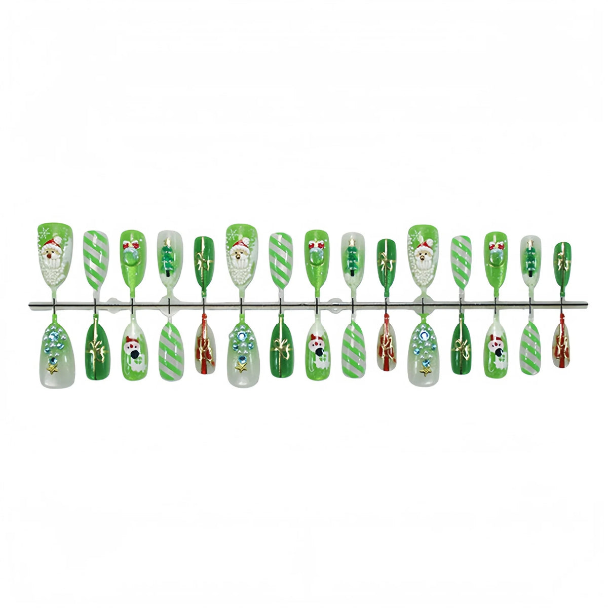 Press-On Nail Set Festive Holiday Designs Glossy & Matte